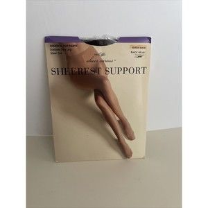 VTG Control Top Panty Sheer Caress Sheerest Support Black Velvet Queen‎ Short